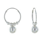 Les poulettes bijoux - boucles d'oreilles argent petites cr�oles et ses billes