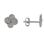 Les poulettes bijoux - boucles d'oreilles argent petite fleur de strass