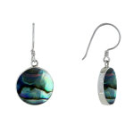 Les poulettes bijoux - boucles d'oreilles argent r�versible disque nacre ivoire et a
