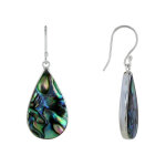 Les poulettes bijoux - boucles d'oreilles argent r�versible goutte nacre ivoire et a