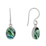 Les poulettes bijoux - boucles d'oreilles argent r�versible m�daillon ovale nacre iv