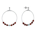 Les poulettes bijoux - boucles d'oreilles argent rhodi� cr�oles anneau facett� de la