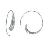 Les poulettes bijoux - boucles d'oreilles argent rhodi� cr�oles croissant de lune