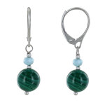 Les poulettes bijoux - boucles d'oreilles argent rhodi� dormeuse une perle de larima