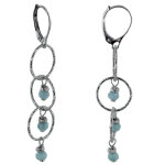 Les poulettes bijoux boucles d'oreilles argent rhodi� dormeuse trois anneaux cisel�s