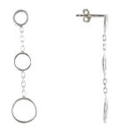 Les poulettes bijoux - boucles d'oreilles argent trois anneaux