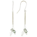 Les poulettes bijoux - boucles d'oreilles argent trois perles de cristal blanches et