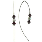 Les poulettes bijoux - boucles d'oreilles argent trois perles de cristal rouge