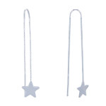 Les poulettes bijoux - boucles d'oreilles chainette argent etoile