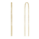 Les poulettes bijoux - boucles d'oreilles chainette plaqu� or deux tiges