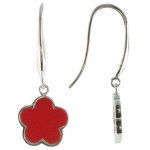 Les poulettes bijoux - boucles d'oreilles chance argent et corail