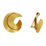 Les poulettes bijoux - boucles d'oreilles clip laiton dor� croissant de lune superpo