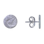 Les poulettes bijoux - boucles d'oreilles clous argent m�daille ronde tourbillon