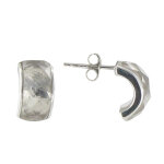 Les poulettes bijoux - boucles d'oreilles clous demi - lune et zirconium cristal