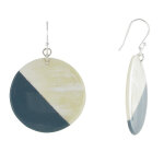 Les poulettes bijoux boucles d'oreilles corne cercle et r�sine - classics - gris