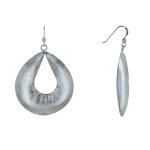 Les poulettes bijoux - boucles d'oreilles crochet argent grosse goutte d'eau