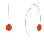 Les poulettes bijoux boucles d'oreilles crochet m�tal argent� et perles c�ramique or