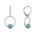 Les poulettes bijoux - boucles d'oreilles dormeuse argent anneaux cisel�s et perle d