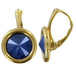 Les poulettes bijoux - boucles d'oreilles dormeuses argent dor� avec des cristaux ro