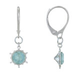 Les poulettes bijoux - boucles d'oreilles dormeuse argent soleil de topaze