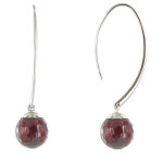 Les poulettes bijoux - boucles d'oreilles grande billes de zirconium rouge facett�