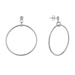 Les poulettes bijoux - boucles d'oreilles grandes cr�oles d'argent