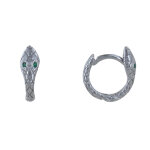 Les poulettes bijoux - boucles d'oreilles mini cr�oles argent t�te de serpent