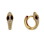 Les poulettes bijoux - boucles d'oreilles mini cr�oles plaqu� or t�te de serpent