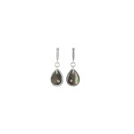Les poulettes bijoux - boucles d'oreilles nacre noire et son brillant zirconium