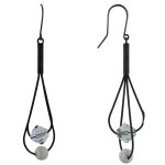 Les poulettes bijoux - boucles d'oreilles perles cristal transparente et argent