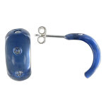 Les poulettes bijoux - boucles d'oreilles plaqu� argent demi cr�oles r�sine et trois