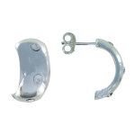 Les poulettes bijoux - boucles d'oreilles plaqu� argent demi cr�oles et trois strass