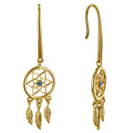 Les poulettes bijoux - boucles d'oreilles plaqu� or attrape r�ve