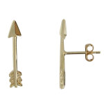 Les poulettes bijoux - boucles d'oreilles plaqu� or clous fl�ches