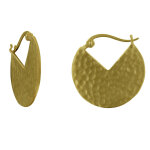 Les poulettes bijoux - boucles d'oreilles plaqu� or cr�oles disques martel�s