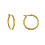 Les poulettes bijoux - boucles d'oreilles plaqu� or cr�oles rondes 2cm