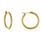 Les poulettes bijoux - boucles d'oreilles plaqu� or cr�oles rondes 3cm