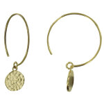 Les poulettes bijoux - boucles d'oreilles plaqu� or demi cr�oles et pastilles martel