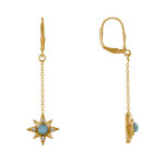 Les poulettes bijoux - boucles d'oreilles plaqu� or dormeuse chainette etoile polair