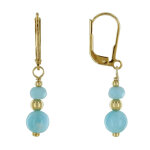 Les poulettes bijoux - boucles d'oreilles plaqu� or dormeuse perle et anneau facett�