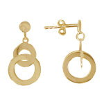 Les poulettes bijoux - boucles d'oreilles plaqu� or double anneaux