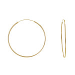 Les poulettes bijoux - boucles d'oreilles plaqu� or fines cr�oles 5cm