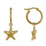 Les poulettes bijoux - boucles d'oreilles plaqu� or mini cr�oles etoile de mer