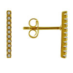 Les poulettes bijoux - boucles d'oreilles puces plaqu� or grande barrette de strass