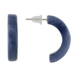 Les poulettes bijoux boucles d'oreilles en tagua demi lune - bleu ardoise