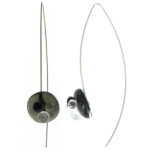 Les poulettes bijoux - boucles d'oreilles verre bulles noires