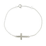 Les poulettes bijoux - bracelet argent 925 croix
