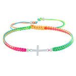 Les poulettes bijoux - bracelet argent 925 croix lien tr�ss� - classics - multicolore
