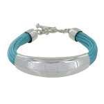 Les poulettes bijoux - bracelet argent 925 demi - jonc sur fils de coton - classics -