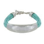 Les poulettes bijoux - bracelet argent 925 demi - jonc sur fils de coton - classics -